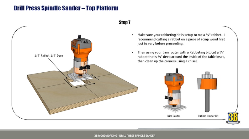 Using a Trim Router to build a Drill Press Table