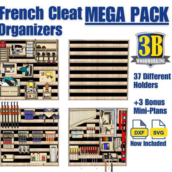 Französische Cleat Organizer Mega Combo Build Plans / Holzbearbeitungspläne / Digital Download