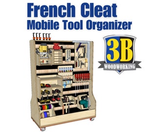 French Cleat Mobile Tool Organizer - Build Plans | Digital Plans | French Cleat Tool Wall | Woodworking Plans
