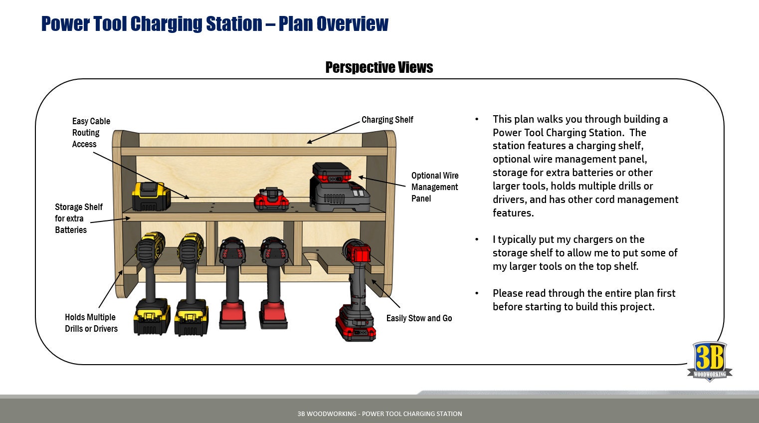 Power Tool Charging Station Build Plans: Cordless Drill Holder (CNC ...