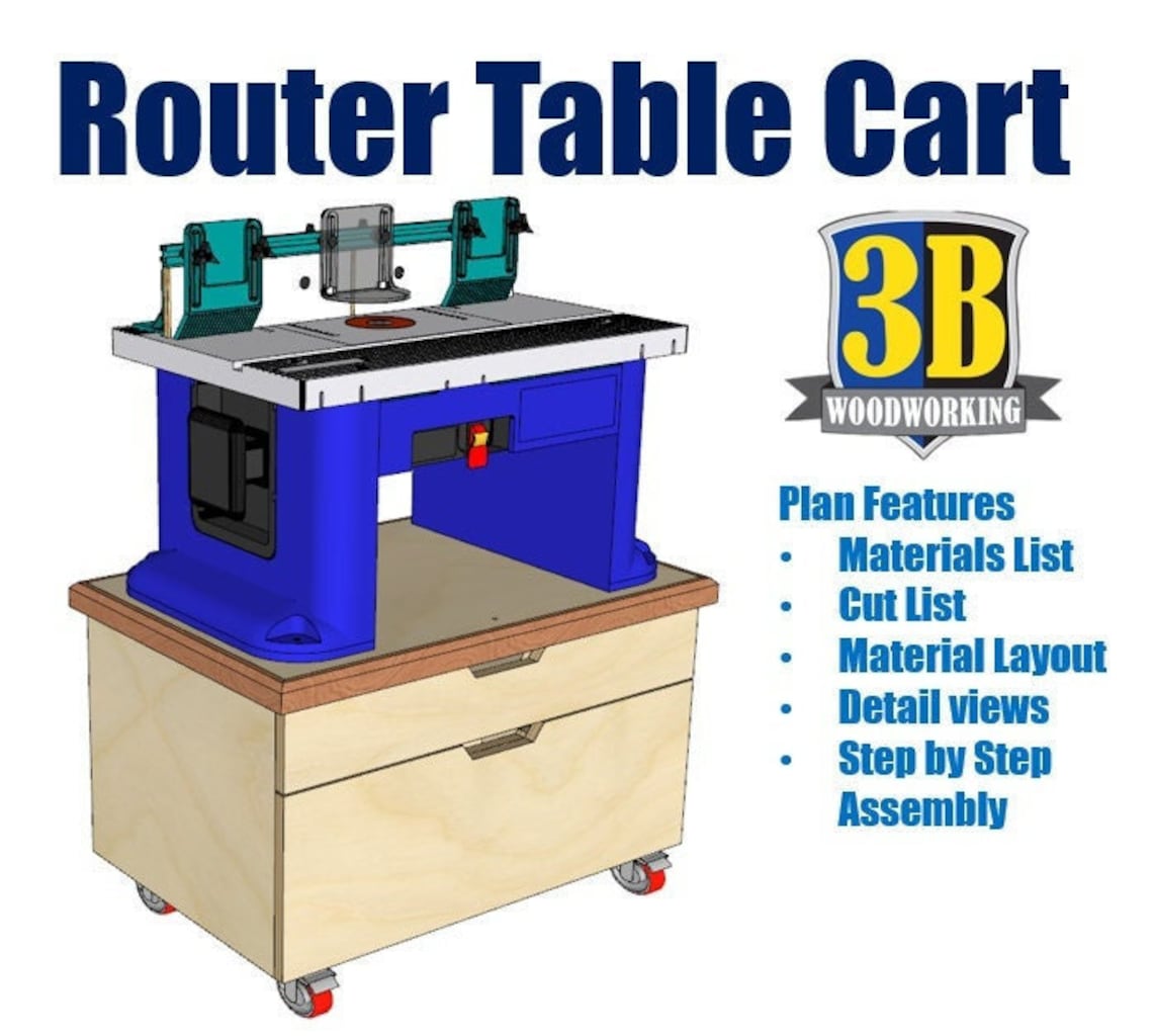 Router Table Cart Build Plans Woodworking Plans DIY Etsy