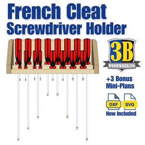 French Cleat Screwdriver Holder - Build Plans | Tool Storage, Screwdriver Organizer