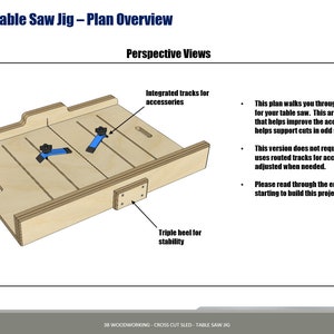 Crosscut Sled Woodworking Plans: Table Saw DIY (digital Download, CNC