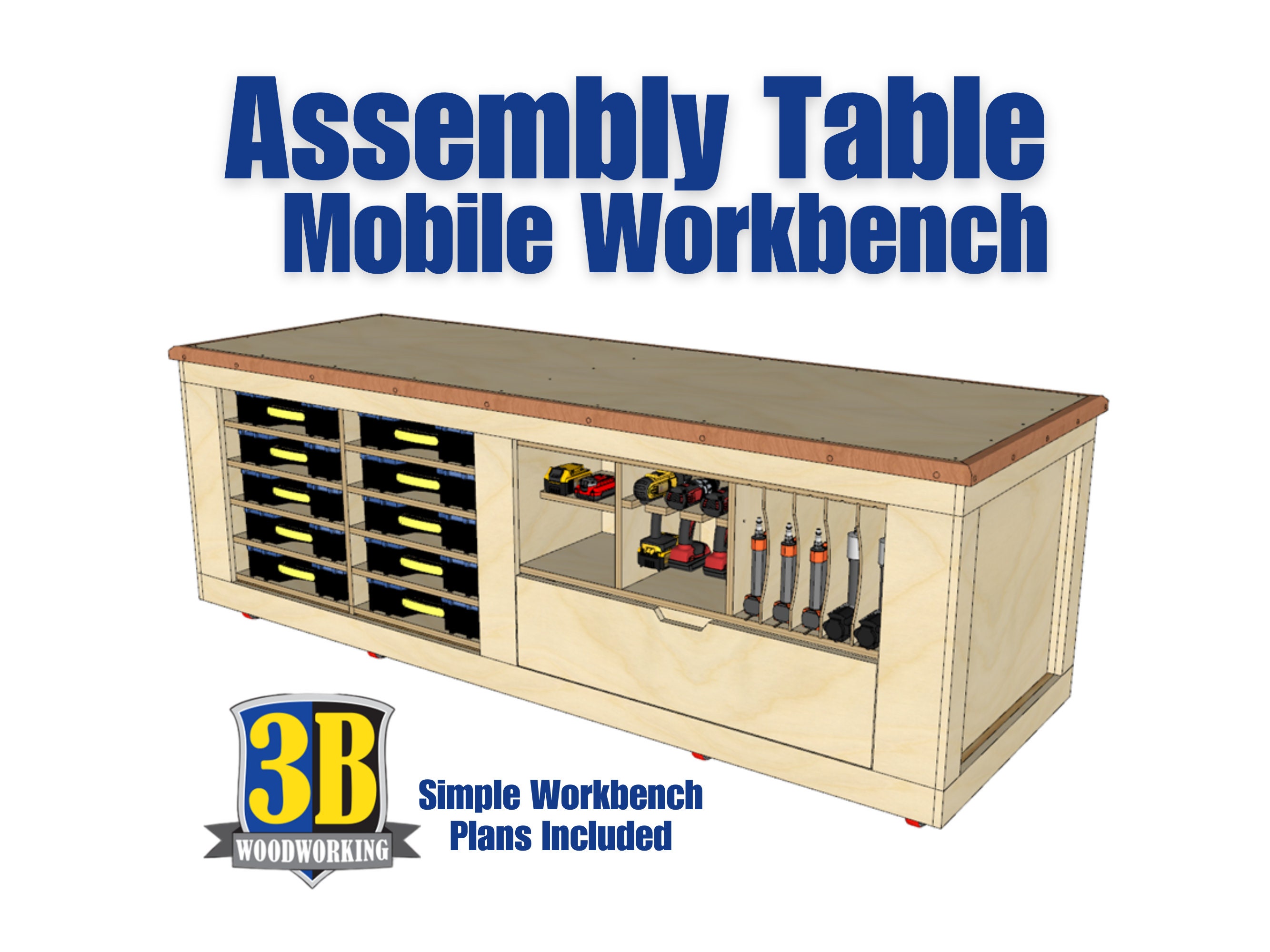 Mobile Workbench Woodworking Plans: Assembly Table, Outfeed (digital ...