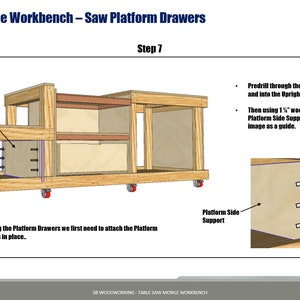 Woodworking plans, workbench plans, table saw workbench, and garage storage solutions.
