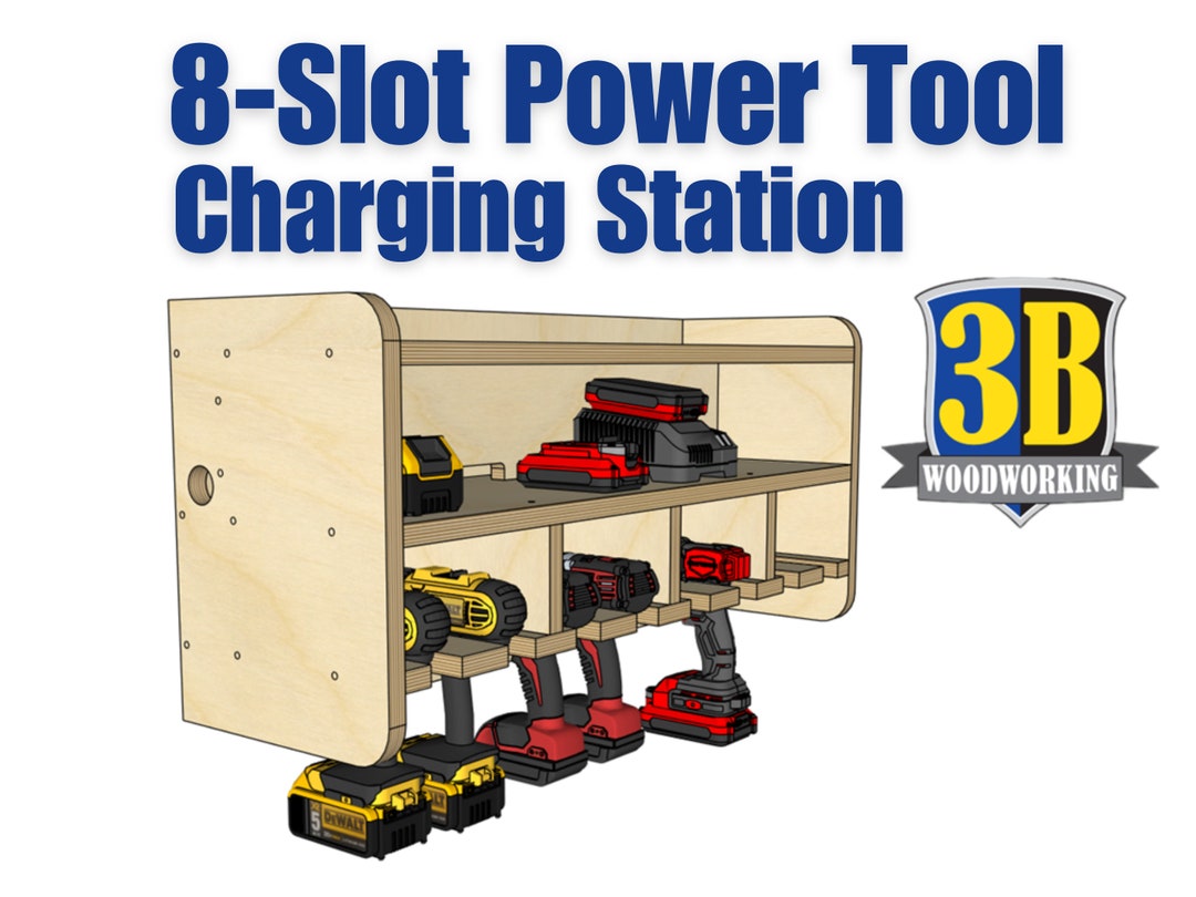 8 Slot Power Tool Charging Station Build Plans Cordless Drill Holder