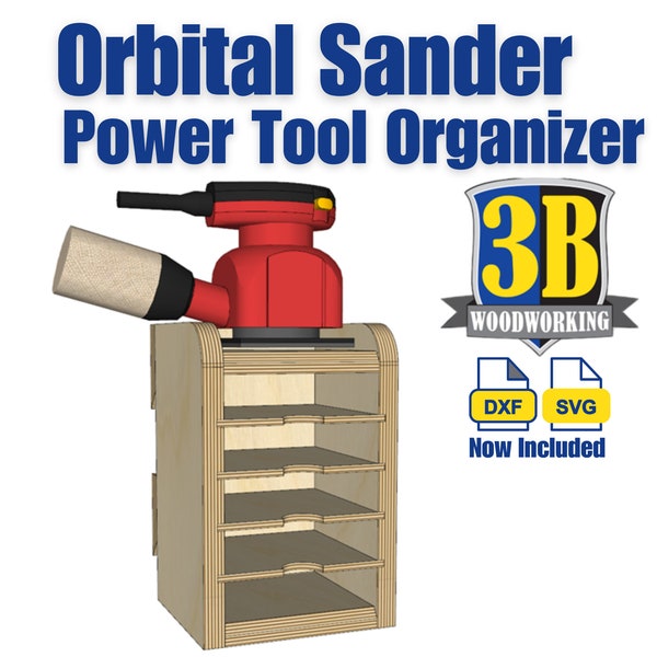 Orbital Sander Power Tool Organizer - Build Plans | Sandpaper Storage, Power Tool Storage