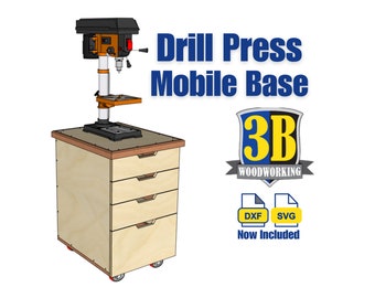 Drill Press Mobile Cabinet Build Plans: DIY Woodworking Project (Digital Plans, CNC Files Included)