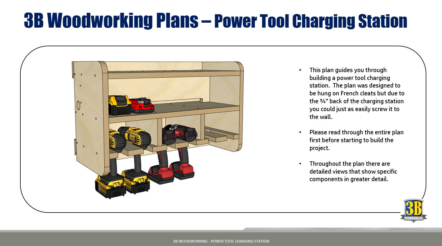Power Tool Charging Station Build Plans: Cordless Drill Holder (CNC ...