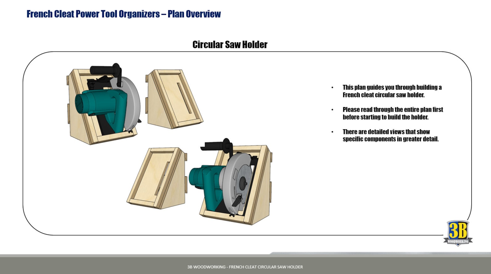 French Cleat Circular Saw Holder Build Plans Circular Saw Etsy