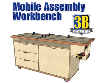 Établi d'assemblage mobile, établi compact, table de sortie - téléchargement numérique / plans de construction / plans de menuiserie