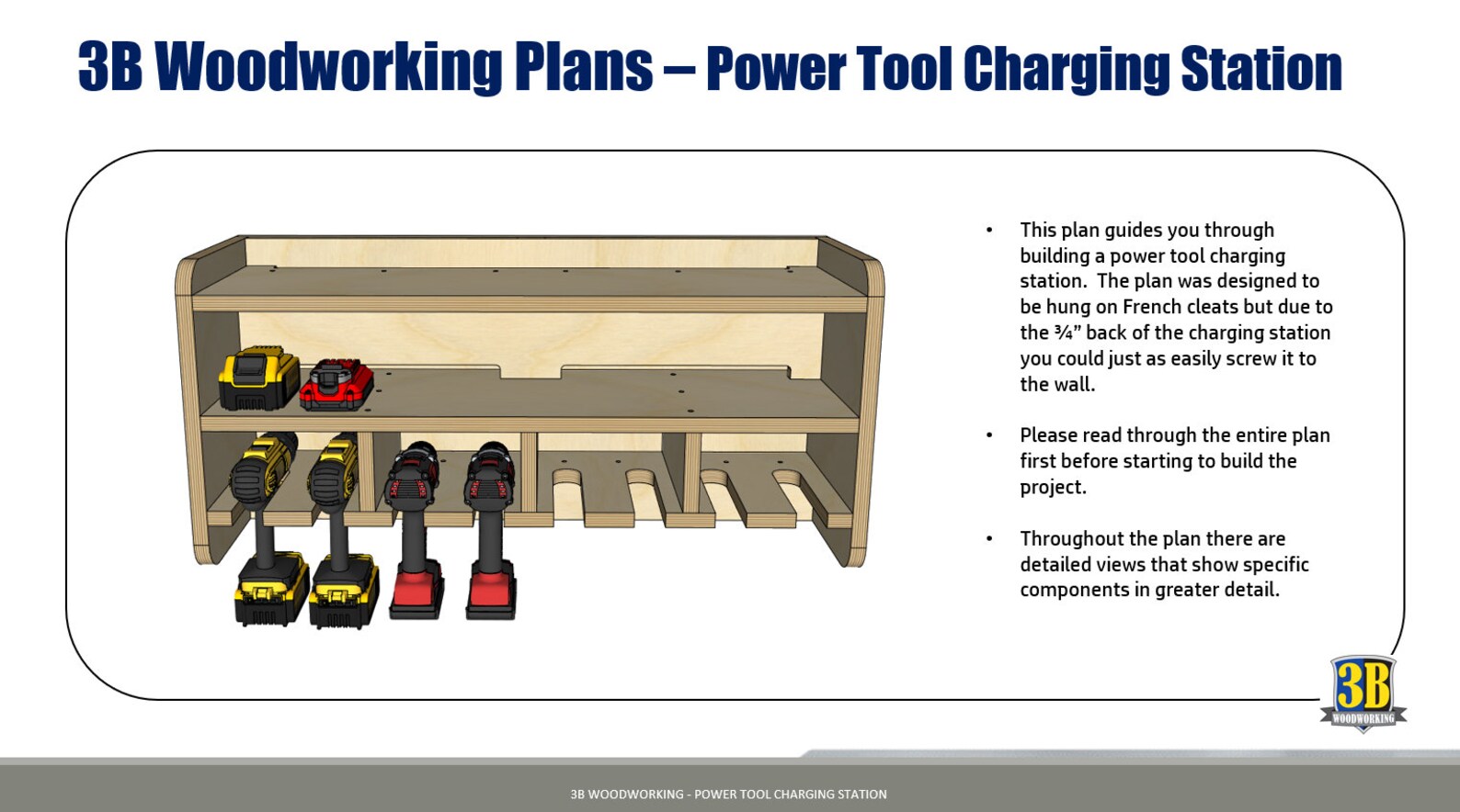 Power Tool Charging Station Build Plans: Cordless Drill Holder With CNC ...