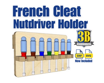 French Cleat Nutdriver Holder - Build Plans | Tool Storage, CNC files