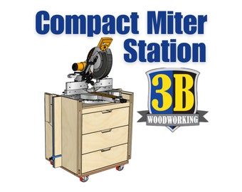Compact Miter Saw Station - Build Plans | Woodworking Plans, Mobile Miter Saw