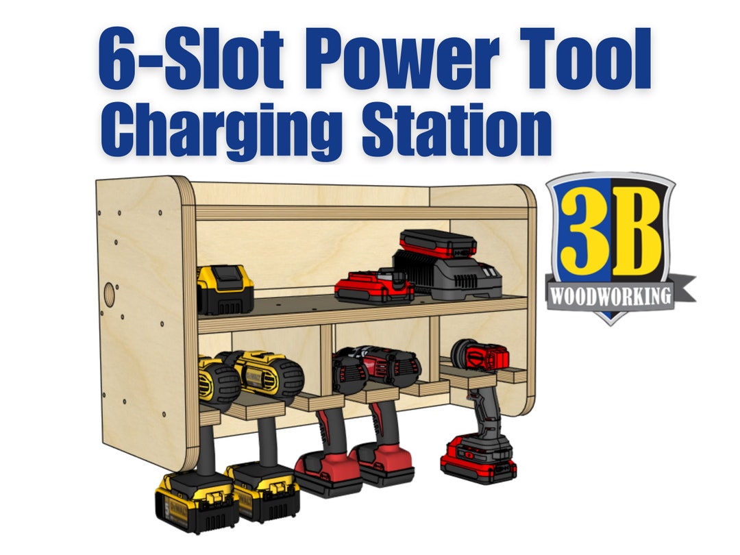 6 Slot Power Tool Charging Station Build Plans Cordless Drill Holder