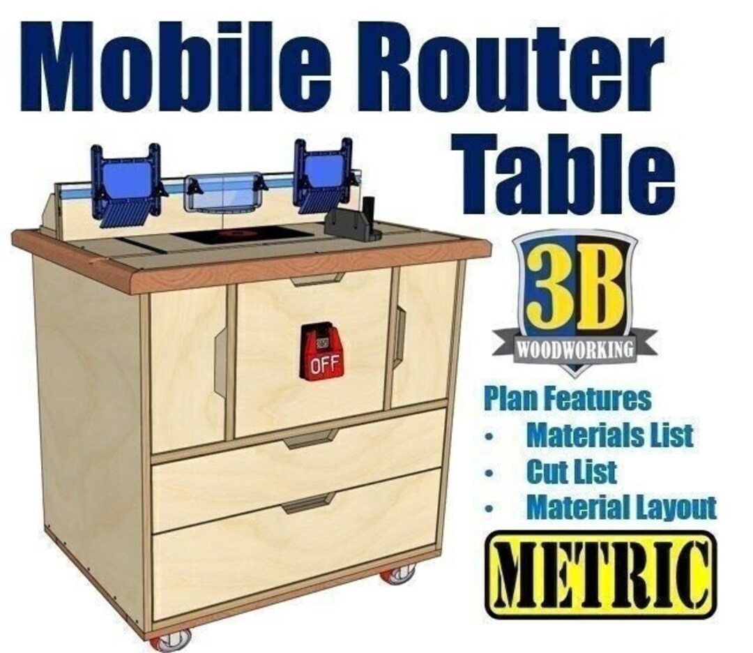 Mobile Router Table Metric Build Plans Woodworking Plans - Etsy