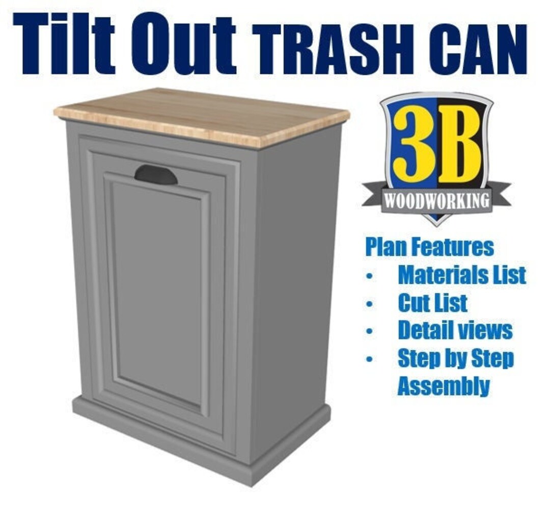Tilt Out Trash Bin Build Plan Trash Wooden Trash Bin Etsy
