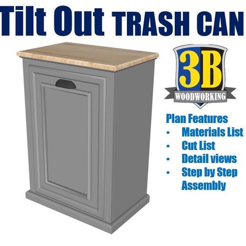 Tilt Out Trash Bin Build Plan Trash Wooden Trash Bin Etsy