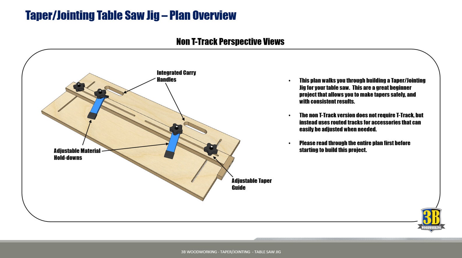 Taper Jointing Table Saw Jig Build Plans /table Saw Jig / Etsy