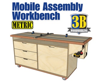 Mobile Assembly Workbench Plan: Compact DIY Woodworking (Metric Build Plans) (Digital Download)