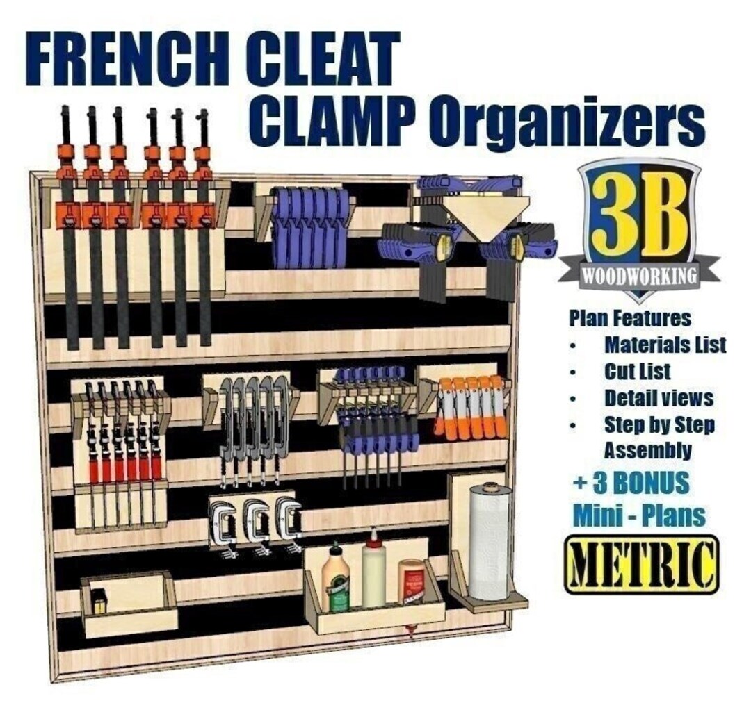 French Cleat Clamp Organizer Metric Build Plans / Instant Etsy
