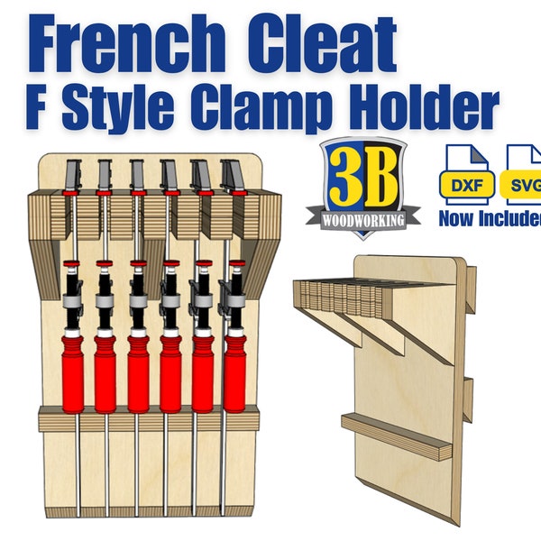 French Cleat F Style Clamp Organizer - Build Plans | Clamp Rack, Woodworking Plans