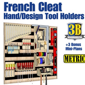 French Cleat Hand / Design Tools Organizer Metric Build Plans / Woodworking Plans / Digital Download