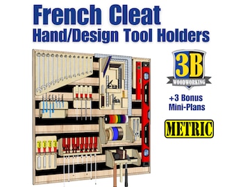 French Cleat Hand / Design Tools Organizer Metric Build Plans / Woodworking Plans / Digital Download