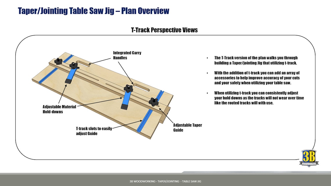 Taper Jointing Table Saw Jig Build Plans /table Saw Jig / Etsy