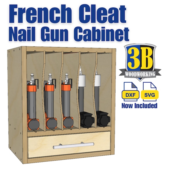 Nail Gun Cabinet Organizer - Build Plans / Workshop Cabinet / Woodworking Plans / Digital Download