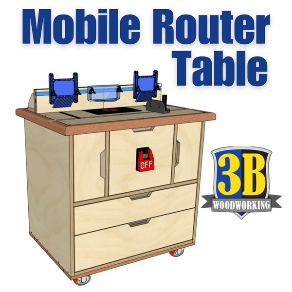 Mobiele routertafel - Bouwplannen | Houtbewerkingsplannen, doe-het-zelf freestafel, freestafelplannen