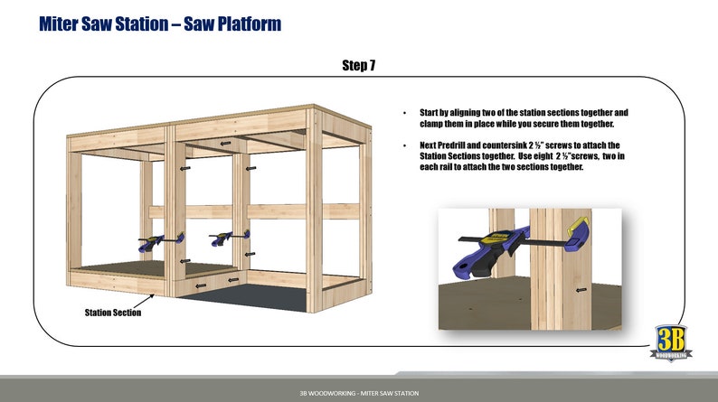 Miter Saw Station Build Plans Woodworking Plans, Miter Saw Workbench, Workshop Cabinet image 4