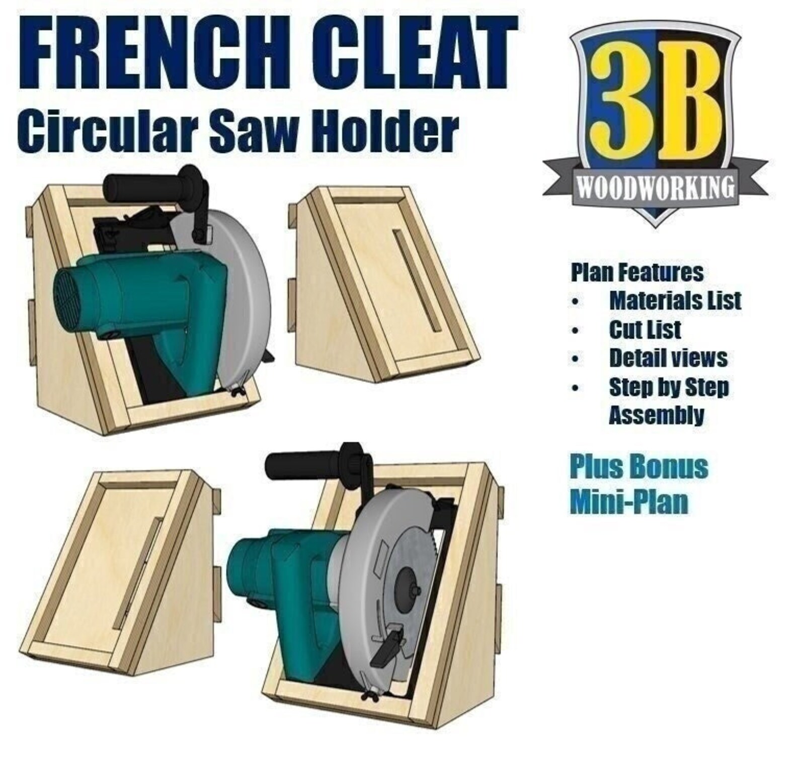 French Cleat Circular Saw Holder Build Plans Circular Saw Etsy