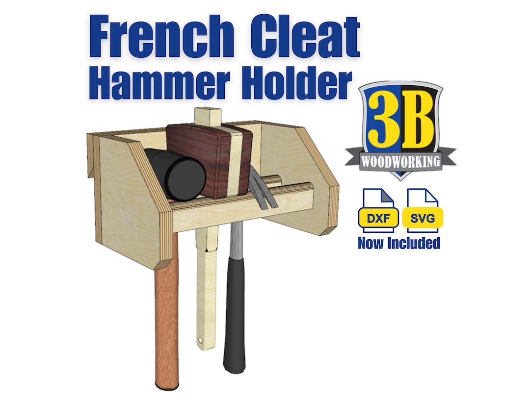 French Cleat Hammer Rack Build Plans Hammer Holder, Tool Storage Etsy
