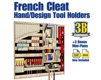 French Cleat Hand / Design Tools Organizer Build Plans / Woodworking Plans / Digital Download