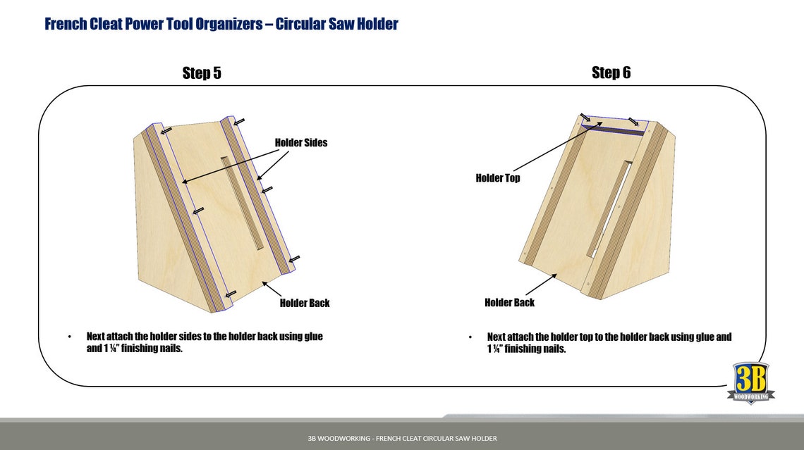 French Cleat Circular Saw Holder Build Plans Circular Saw Etsy