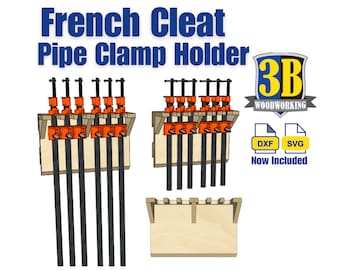 French Cleat Pipe Clamp Holder - Build Plans | Tool Storage, Clamp Organizer, Woodworking Plans