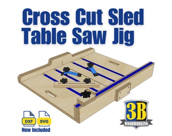 Crosscut Sled Woodworking Plans: Table Saw DIY (Digital Download, CNC Files Included)