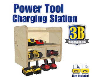 Power Tool Charging Station Build Plans: Cordless Drill Organizer (CNC Files Included) (Digital Download)