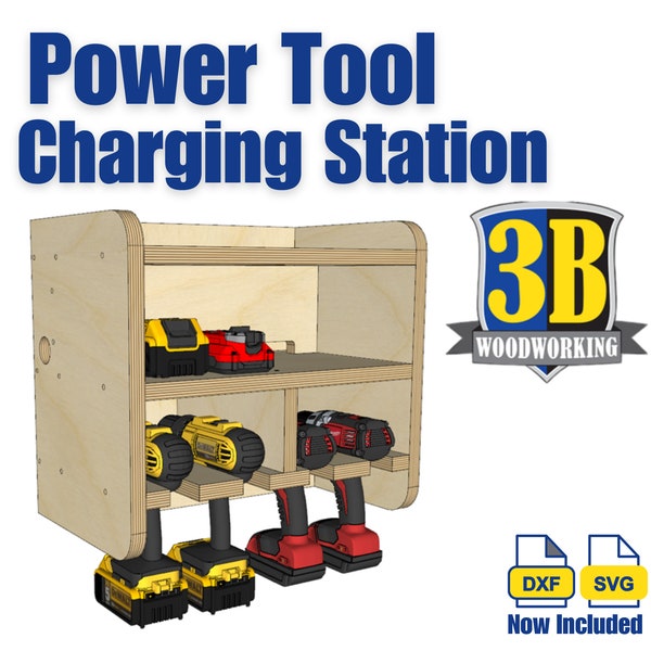 Power Tool Charging Station - Build Plans | Cordless Drill Holder, Drill Charging Station, Power Tool Organizer