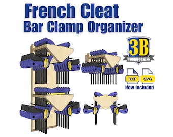 French Cleat Bar Clamp Storage: Woodworking Build Plans (CNC Files Included)