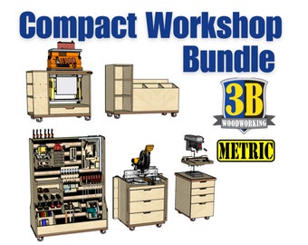 Compact Mobile Workshop Bundle - Metric Build Plans | Woodworking Plans, digital plans, DIY Plans
