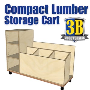 Compact Lumber Cart, Shop Lumber Organizer, Wood Lumber Storage  - Build Plans / Digital Download / Woodworking Plans