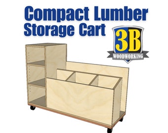 Compact Lumber Cart, Shop Lumber Organizer, Wood Lumber Storage  - Build Plans / Digital Download / Woodworking Plans