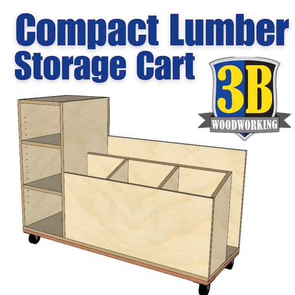 Compact Lumber Cart, Shop Lumber Organizer, Wood Lumber Storage  - Build Plans / Digital Download / Woodworking Plans