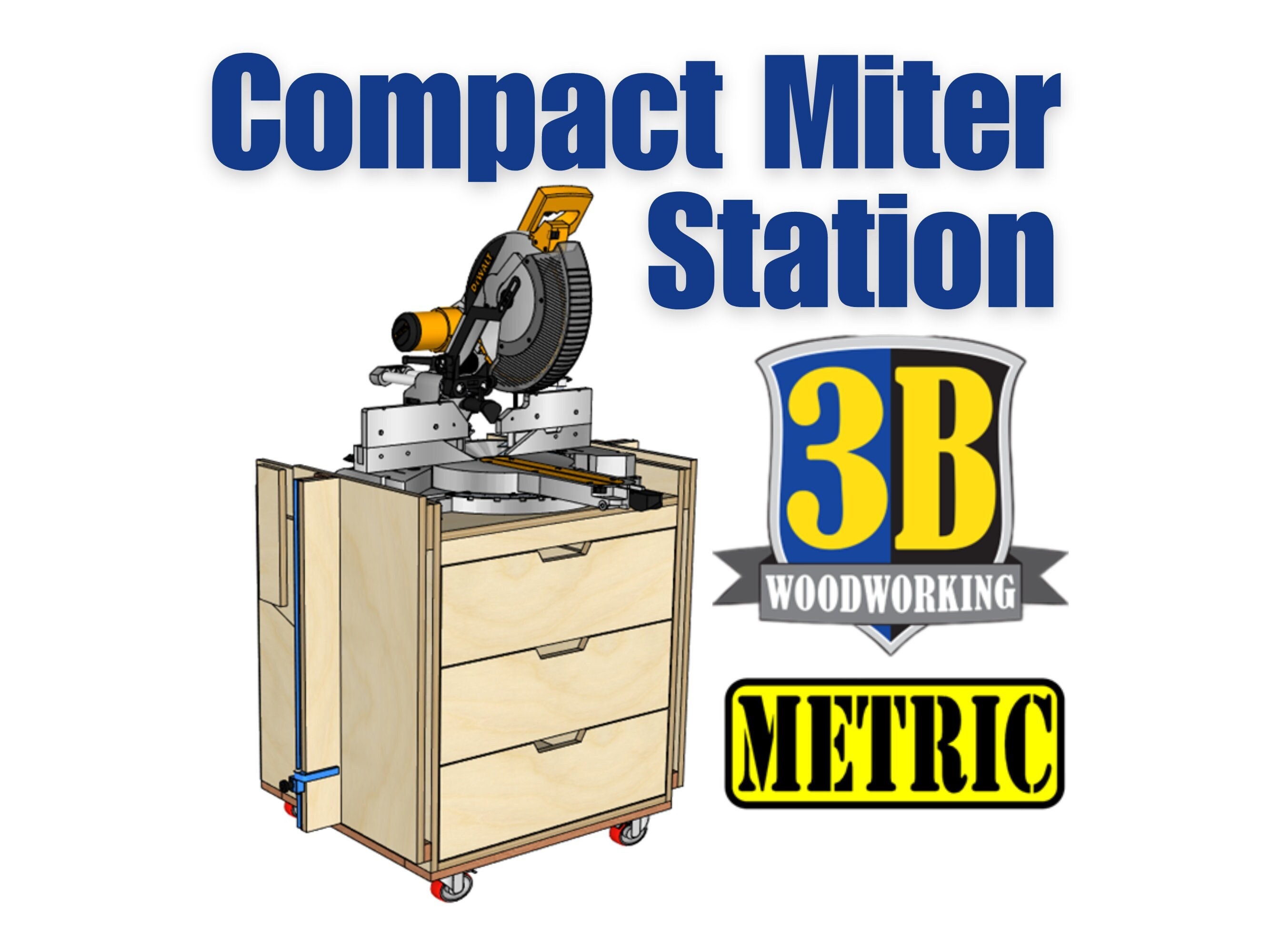 Compact Miter Saw Station Metric Build Plans Woodworking Plans Mobile Miter Saw Etsy Australia