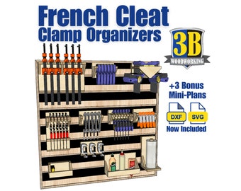 French Cleat Clamp Organizer Build Plans / Instant Download / Woodworking Plans