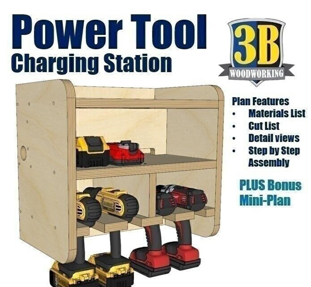 Powertool Charging Station Build Plans Cordless Drill Etsy