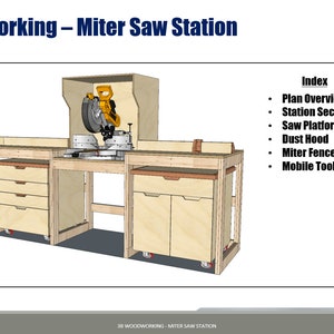 Miter Saw Station Build Plans Woodworking Plans, Miter Saw Workbench, Workshop Cabinet image 2