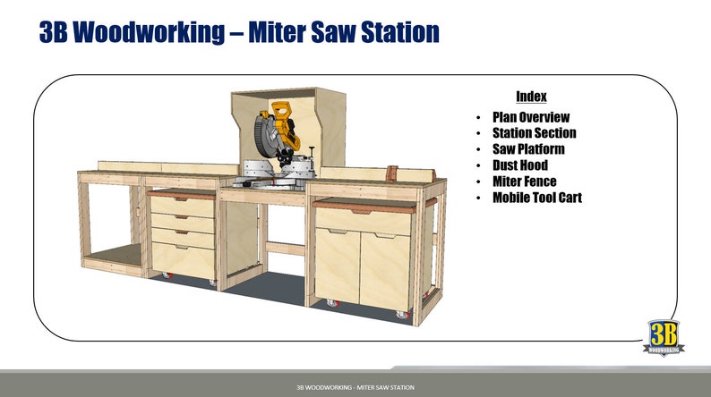 Miter Saw Station Build Plans Woodworking Plans, Miter Saw Workbench, Workshop Cabinet image 2